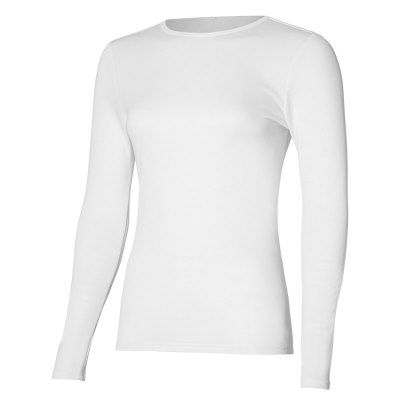 Manga Larga Mizuno BT Under Roundneckls Mujer - Blancos - Chile M976FZCPUO